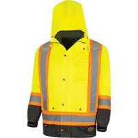 5057 Pioneer&reg; Yukon 7-in-1 Waterproof Winter Safety Parka, Polyester, Black/High Visibility Lime-Yellow, X-Small Haskins Industrial Inc.