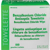 BZK Benzalkonium Chloride Towelette, Towelette, Antiseptic Haskins Industrial Inc.