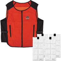 Chill-Its 6260 Lightweight Phase Change Cooling Vest with Rechargeable Packs, Small/Medium, Orange Haskins Industrial Inc.