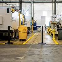 Industrial Stanchion Kit with Plastic Chain, 37" High, Red Haskins Industrial Inc.