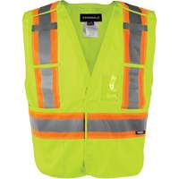 High-Visibility 5-Point Tear Away Vest, High Visibility Orange, Medium/Small, Polyester Haskins Industrial Inc.