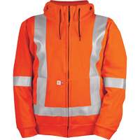 High-Visibility Wind Resistant Zip-Front Sweatshirt with DetachableHood, Men's, Small, High Visibility Orange, 27.7 cal/cm² Haskins Industrial Inc.