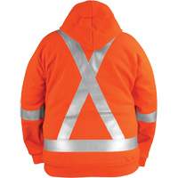 High-Visibility Wind Resistant Zip-Front Sweatshirt with DetachableHood, Men's, Small, High Visibility Orange, 27.7 cal/cm² Haskins Industrial Inc.