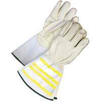 Gants utilitaires haute visibilit&eacute; avec manchette de 6,25", Petit, Paume en Cuir fleur de vache Haskins Industrial Inc.