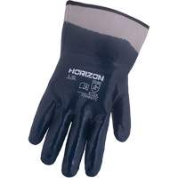 Gants bleu marine avec manchettes renforc&eacute;es &agrave; entoilage coll&eacute; Horizon, Moyen, R&ecirc;vetement Nitrile, Enveloppe en Jersey/Coton Haskins Industrial Inc.