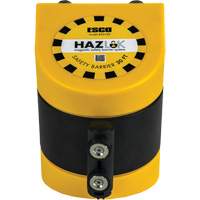 Syst&egrave;me de barri&egrave;re de s&eacute;curit&eacute; HAZLOK, Plastique, Fixation magn&eacute;tique, 30', Ruban Noir et jaune Haskins Industrial Inc.
