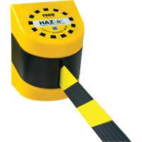 Syst&egrave;me de barri&egrave;re de s&eacute;curit&eacute; HAZLOK, Plastique, Fixation magn&eacute;tique, 30', Ruban Noir et jaune Haskins Industrial Inc.