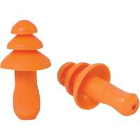 Bouchons d'oreilles r&eacute;utilisable &agrave; triple bride en TPR orange SEALTEC TipGrip, Sans cordon, Vrac - Boîte, 26 dB dB NRR, Taille unique Haskins Industrial Inc.