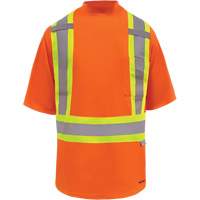 T-shirt de s&eacute;curit&eacute; doubl&eacute; de bambou Viking, Polyester, Petit, Orange haute visibilit&eacute; Haskins Industrial Inc.