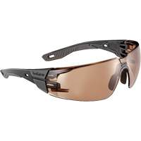 Lunettes de s&eacute;curit&eacute; RUSH+ 2.0 avec monture noire et grise, M/G, Lentille Bronze, Antibu&eacute;e/Anti-&eacute;gratignures, ANSI Z87+ Haskins Industrial Inc.
