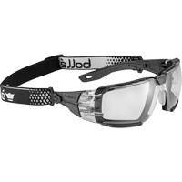 Lunettes de s&eacute;curit&eacute; RUSH+ 2.0 XP avec monture noire et grise, M/G, Lentille Transparent, Antibu&eacute;e/Anti-&eacute;gratignures, ANSI Z87+ Haskins Industrial Inc.