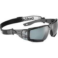 Lunettes de s&eacute;curit&eacute; RUSH+ 2.0 XP avec monture noire et grise, M/G, Lentille Fum&eacute;e, Antibu&eacute;e/Anti-&eacute;gratignures, ANSI Z87+ Haskins Industrial Inc.