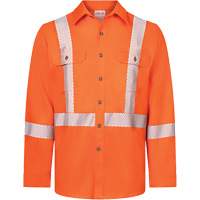 Chemise de travail haute visibilit&eacute; &agrave; bandes segment&eacute;es 7 oz de luxe Avenger, Style 652, Hommes, Petit, Orange Haskins Industrial Inc.