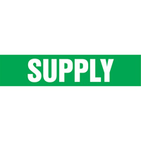 Marqueurs de tuyau "Supply", Autocollant, 4" h x 24" la, Blanc/vert Haskins Industrial Inc.