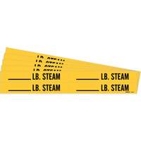 "Blank LB. Steam" Pipe Markers, Self-Adhesive, 1-1/8" H x 7" W, Black on Yellow Haskins Industrial Inc.
