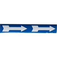 Arrow Pipe Markers, Self-Adhesive, 4" H x 12" W, White on Blue Haskins Industrial Inc.