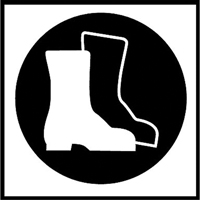 Right to Know Pictogram Labels -Boots, Vinyl, Sheet, 5/8" L x 3/4" W Haskins Industrial Inc.