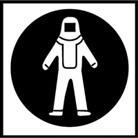 Right to Know Pictogram Labels - Full Protection Suit, Vinyl, Sheet, 5/8" L x 3/4" W Haskins Industrial Inc.
