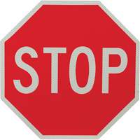 Double-Sided "Stop/Slow" Traffic Control Sign, 18" x 18", Aluminum, English Haskins Industrial Inc.