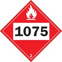Plaque-&eacute;tiquette TMD 1075 pour gaz inflammable oxyg&egrave;ne liqu&eacute;fi&eacute;, Plastique Haskins Industrial Inc.