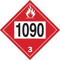 Plaque-&eacute;tiquette TMD 1090 pour liquide inflammable ac&eacute;tone, Plastique Haskins Industrial Inc.