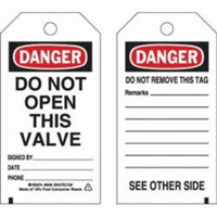 Self-Laminating Safety Tags, Polyester, 3" W x 5-3/4" H, English Haskins Industrial Inc.