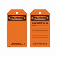 Self-Laminating Safety Tags, Polyester, 3" W x 5-3/4" H, English Haskins Industrial Inc.