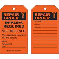 Safety Repair Tag, Polyester, 4" W x 7" H, English Haskins Industrial Inc.