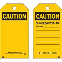 Self-Laminating Safety Tags, Polyester, 4" W x 7" H, English Haskins Industrial Inc.