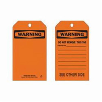 Self-Laminating Safety Tags, Polyester, 4" W x 7" H, English Haskins Industrial Inc.