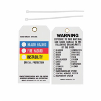 Right-To-Know Tags, Polyester, 3" W x 5-3/4" H, English Haskins Industrial Inc.