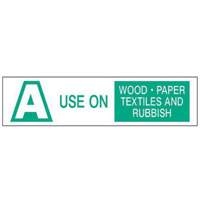 "A Use on Wood Paper Textiles and Rubbish" Labels, 6" L x 1-1/2" W, Green on White SY238 | Haskins Industrial Inc.
