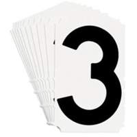 Quick-Align&reg; Individual Gothic Number and Letter Labels, 3, 4" H, Black Haskins Industrial Inc.