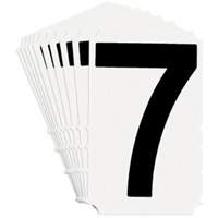 Quick-Align&reg; Individual Gothic Number & Letter Labels, 7, 4" H, Black on White Haskins Industrial Inc.