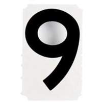 Quick-Align&reg; Individual Gothic Number and Letter Labels, 9, 4" H, Black Haskins Industrial Inc.