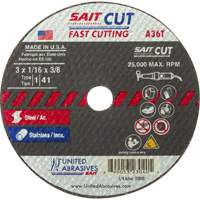 Cut-Off Wheel (A36T), 13" x 1/16", 3/8" Arbor, Type 27, Aluminum Oxide, 25000 RPM Haskins Industrial Inc.