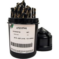 Jeu de forets robustes, 29 morceaux, Acier rapide Haskins Industrial Inc.