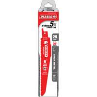 Reciprocating Blade for Thick Metal/Demolition, Bi-Metal, 8-10 TPI, 6" L Haskins Industrial Inc.