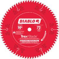 Trex&reg; Blade Cutting Saw Blade, 10", 72 Teeth, Plastic/Composite Decking Use Haskins Industrial Inc.