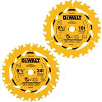 Circular Saw Blade Combo Pack, 6-1/2", 18/24 Teeth, Wood Use Haskins Industrial Inc.