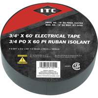 IET-3460 Electrical Tape, 19 mm (3/4") x 18.28 m (60'), Black Haskins Industrial Inc.