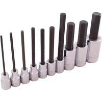 SAE Hex Head Socket Set, Hex, 1/2"/3/8" Drive, 10 Pcs Haskins Industrial Inc.