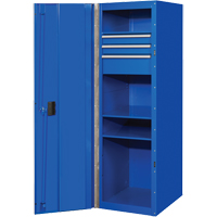 RX Series Side Cabinet, 3 Drawers, 19" W x 25" D x 61" H, Blue Haskins Industrial Inc.