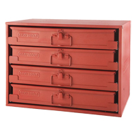 Compartment Rack With 4 Compartment Boxes, 4 Slots, 20-1/2" W x 12-1/2" D x 14-5/8" H, Red Haskins Industrial Inc.
