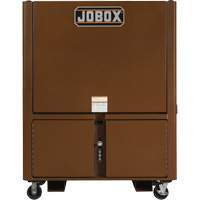 Coffre de chantier et surface de travail sur le terrain, 33" la x 63" p x 80" h, Acier, Rouge Haskins Industrial Inc.