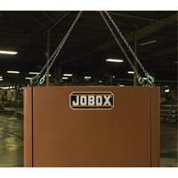 Coffre de chantier et surface de travail sur le terrain, 33" la x 63" p x 80" h, Acier, Rouge Haskins Industrial Inc.