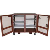 Mobile Mesh Cabinet, Steel, 49 Cubic Feet, Red Haskins Industrial Inc.