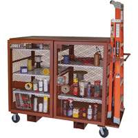 Mobile Mesh Cabinet, Steel, 49 Cubic Feet, Red Haskins Industrial Inc.