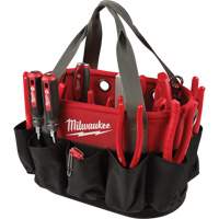 Utility Oval Bag, Ballistic Nylon, 24 Pockets, Black/Red Haskins Industrial Inc.