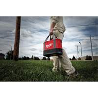 Aerial Utility Oval Bag, Ballistic Nylon, 14 Pockets, Black/Red Haskins Industrial Inc.